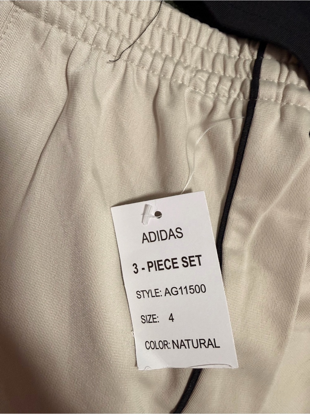 adidas Beige Track Jacket & Pants Set with Black Logo Tee - Picture 5 of 6